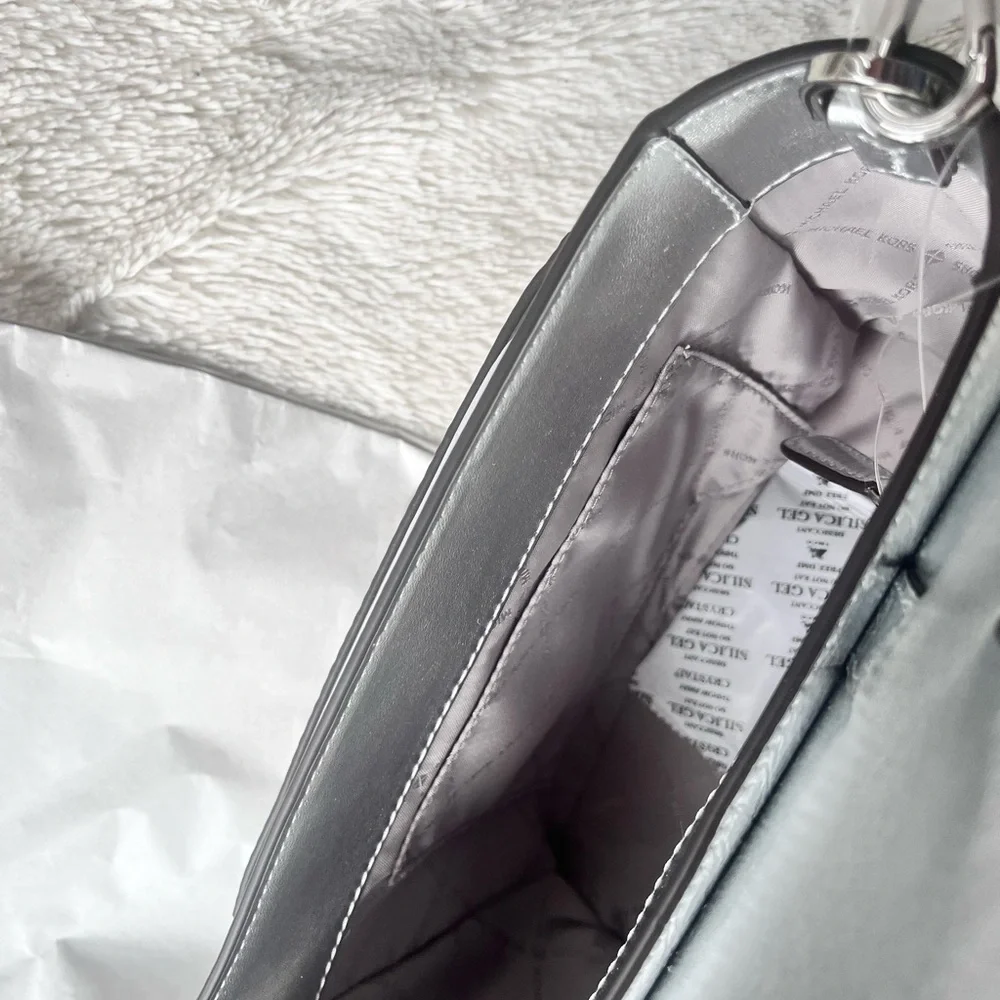 Michael Kors Metallic Silver Satchel - Picture 9 of 11